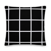 White Large Grid on Black Decorative Throw Pillow Accent Cushion, Pillow, $ 64.50, A Moment Of Now™